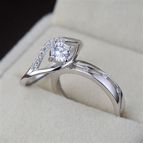 Adjustable CZ Promise Rings For Couples In 925 Sterling Silver