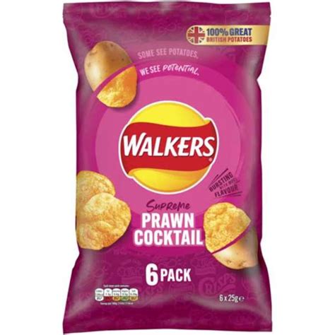 Walkers Walkers Prawn Cocktail Crisps 6pk - Russells British Store