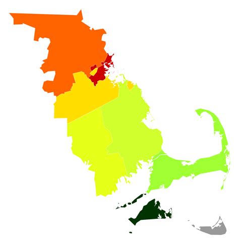 Massachusetts Population Density - AtlasBig.com