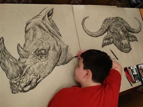 15-Year-Old Child Prodigy Creates Incredible Animal Drawings