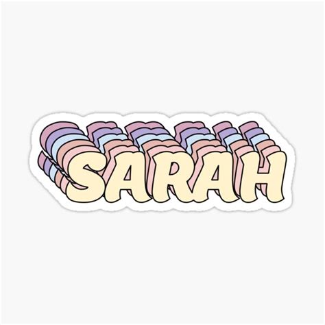 "Sarah Name " Sticker for Sale by ashleymanheim | Redbubble