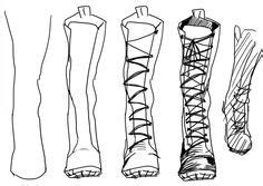 how to draw combat boots on a person | Drawing clothes, Design reference, Drawing tutorial