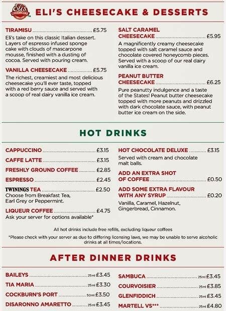 Menu at Frankie & Benny's restaurant, Birmingham, Unit 8