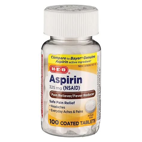 H-E-B Aspirin 325 mg Coated Tablets - Shop Pain Relievers at H-E-B