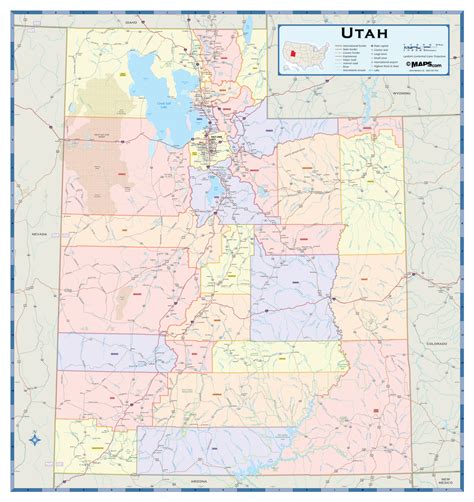 Utah Counties Wall Map – MAD MAPS