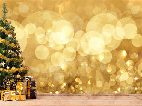 Amazon.com : 6.5ft(w)x5ft(h) Dark Yellow Christmas Tree Photography Backdrops St… | Christmas ...