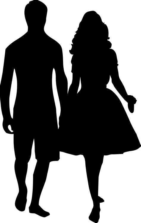 Clipart - Couple Holding Hands Silhouette