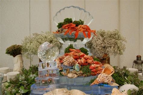 Seafood tiered ice display | Table decorations, Decor, Display