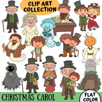 Christmas Carol Storybook Clip Art (FLAT COLOR ONLY) by KeepinItKawaii