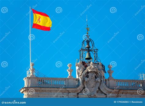 Waving Spanish Flag stock image. Image of city, andalucia - 179536065