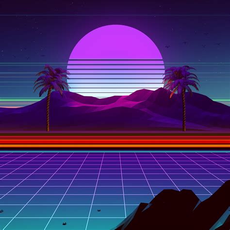 retro wave 4k iPad Pro Wallpapers Free Download