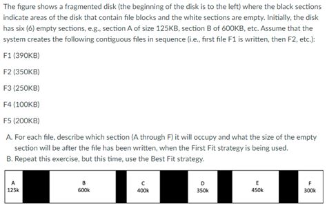 Solved The figure shows a fragmented disk (the beginning of | Chegg.com