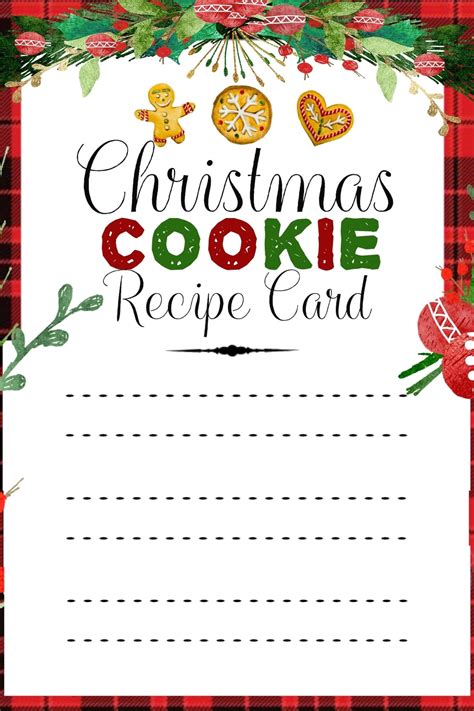 Recipe Card Christmas Cookie Exchange Christmas Cookies - Etsy