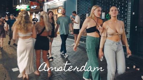 Amsterdam Netherlands Nightlife Vlog July 2022 BUSY NIGHT 4k Walking ...