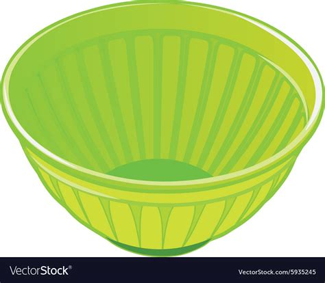 Green plastic salad bowl Royalty Free Vector Image