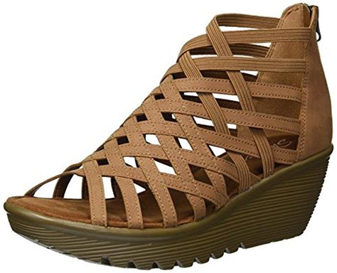 Skechers Parallel-dream Queen Wedge Sandal in Brown - Lyst