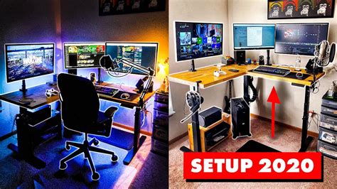 My STANDING DESK GAMING SETUP! (Office Tour 2020) - YouTube