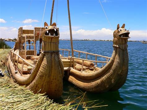 Reed Boat lake titicaca stock image. Image of island, america - 3599311