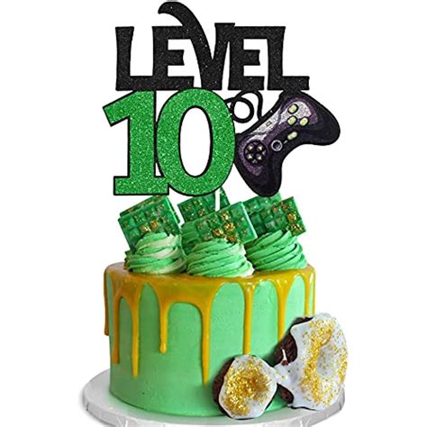 Level 10 Game Birthday Cake Topper - Video Game Boys 10Th Birthday ...