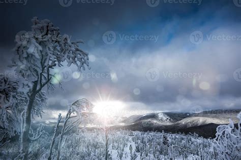 Winter Landscape from Top of Mountain in Canada, Quebec 4302494 Stock ...