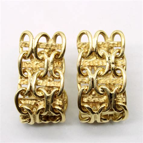 18k Yellow Gold Chain Link Earrings – 100 Ways