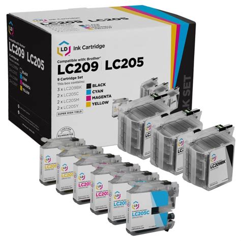 Affordable 9-Cartridge Set For Brother LC209 & LC205 Ink - 4inkjets