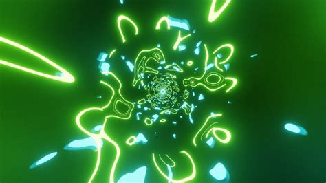 VJ LOOP NEON Green Teal Metallic Abstract Background Video Simple Lines ...