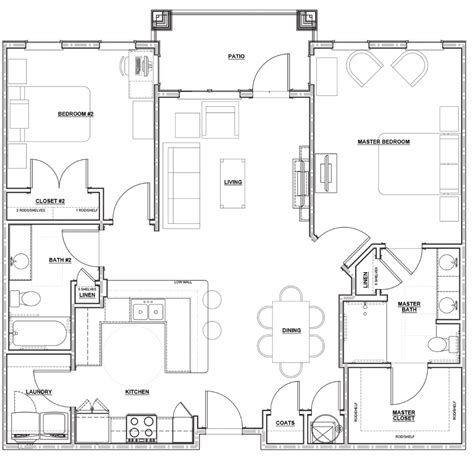 Two Bedroom with Balcony Large Condominiums - Lafayette, Louisiana - Parc Gardens