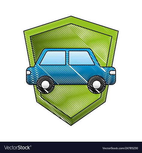 Transport car vehicle shield protection insurance Vector Image