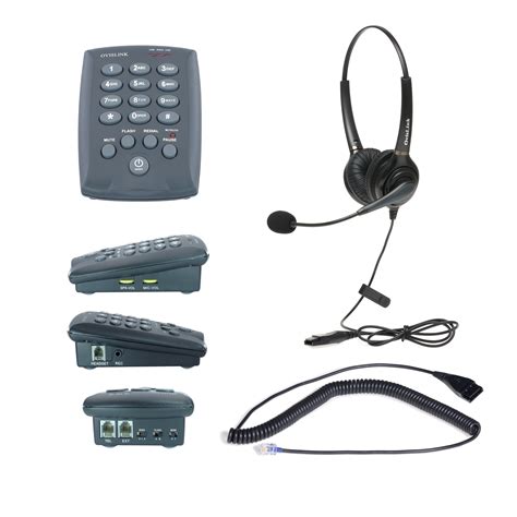 OvisLink Call Center Dial Phone with Dual Ear Headset