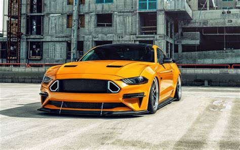 Download wallpapers Ford Mustang GT, 2020, 4k, yellow sports coupe ...