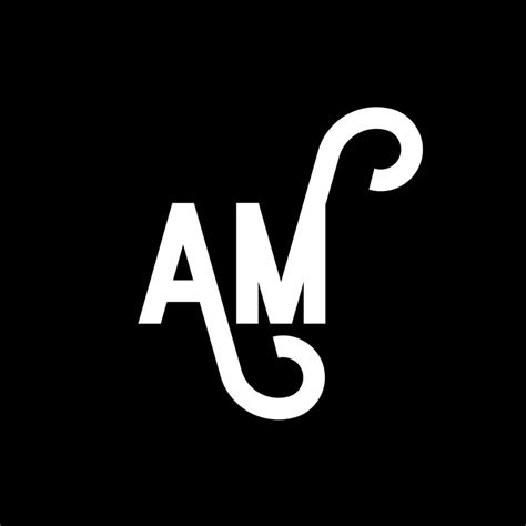 AM letter logo design on black background. AM creative initials letter logo concept. am icon ...