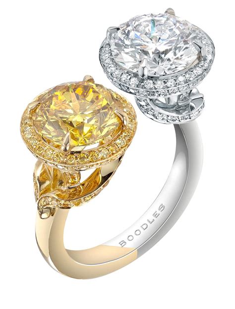 Boodles yellow and white diamond Gemini ring | Boodles | The Jewellery ...