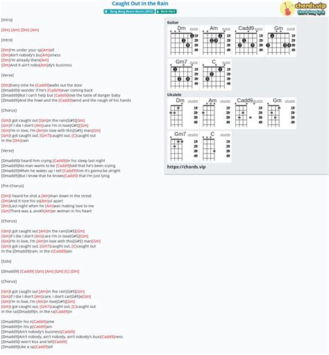 Chord: Caught Out in the Rain - tab, song lyric, sheet, guitar, ukulele | chords.vip