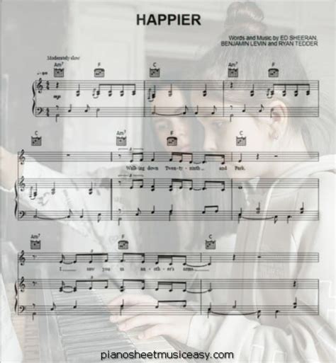 happier ed sheeran sheet music - C major