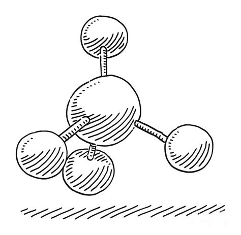 Methane Molecule Drawing Drawing by Frank Ramspott - Pixels