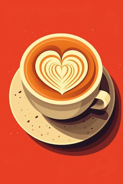Premium AI Image | a cup of coffee with a heart on the top.