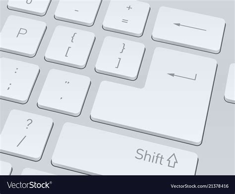 White computer keyboard close up image background Vector Image