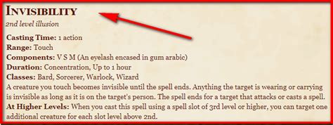 Invisibility D&D 5th Edition - D&D 5e Character Sheets