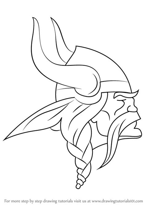 Learn How to Draw Minnesota Vikings Logo (NFL) Step by Step : Drawing ...