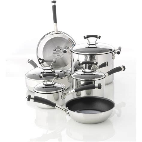 Circulon Contempo Stainless Steel Nonstick 10-piece Cookware Set - 13883322 - Overstock.com ...