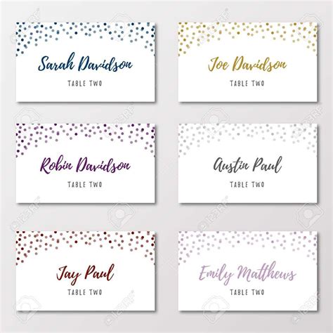 Table Name Card Template