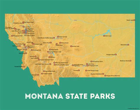 Montana State Parks Map 11x14 Print - Best Maps Ever