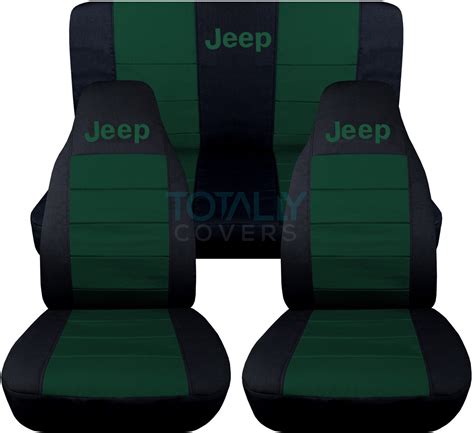 Jeep Wrangler YJ/TJ/JK 1987-2017 2-Tone Seat Covers w Logo Front & Rear Full Set | eBay