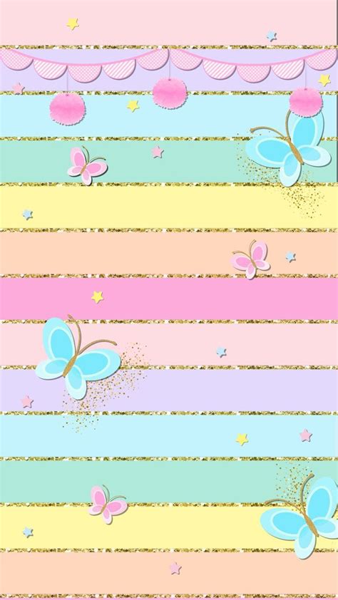 Bright pastel background with butterflies | Papel de parede para iphone, Convite borboleta ...