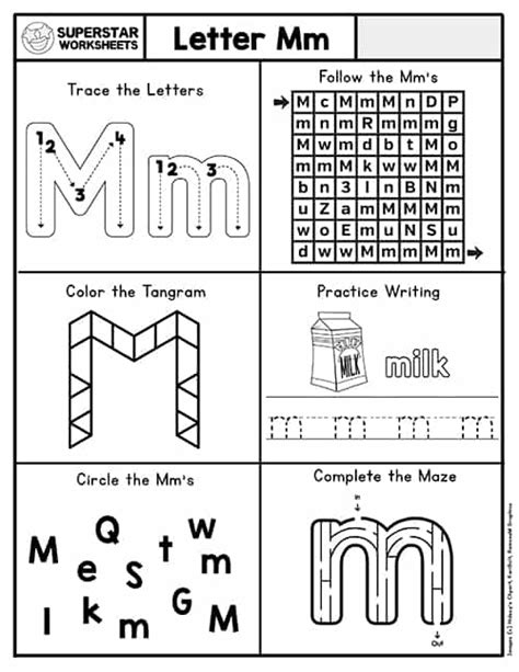 Letter M Worksheets - Superstar Worksheets