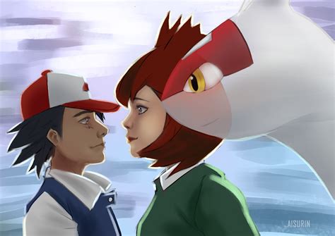 Ash and Latias (art by Aisurin) : r/fanart