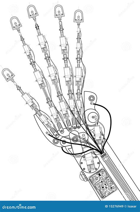 Hand Robot Technical Drawing Royalty Free Stock Images - Image: 15276949