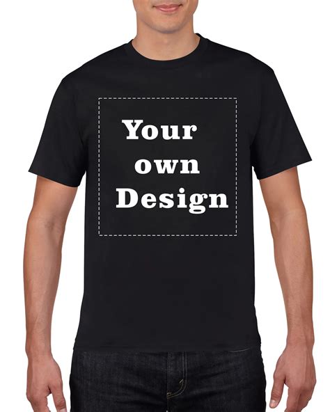 Customized black Men's T shirt Print Your Own Design High Quality Fast ship-in T-Shirts from Men ...