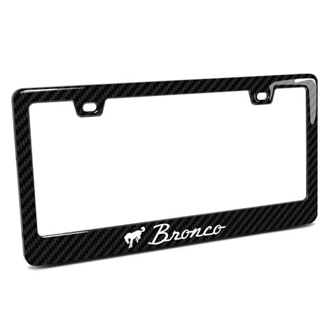 Ford Bronco Black Real 3K Carbon Fiber Finish ABS Plastic License Plate Frame - Walmart.com ...